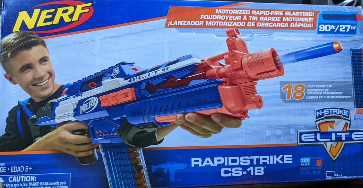 Nerf CS-18 N-Strike Elite Rapidstrike Blaster Extra Clip & New 30