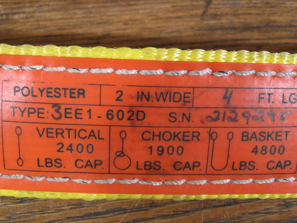 4' MAZZELLA Polyester Sling (3EE1602D ) 1900lb Choke, 4800lb Basket eBay