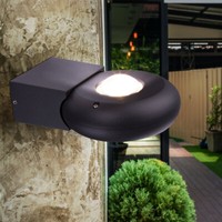 AußEnlampe Wandlampe Wandleuchte Auf & Ab Strahler Terrasse IP44 Grau Klar Led