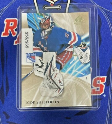 IGOR SHESTERKIN 2020-21 UD   SP Game Used Hockey #44 Golden Burst /265 QTY  