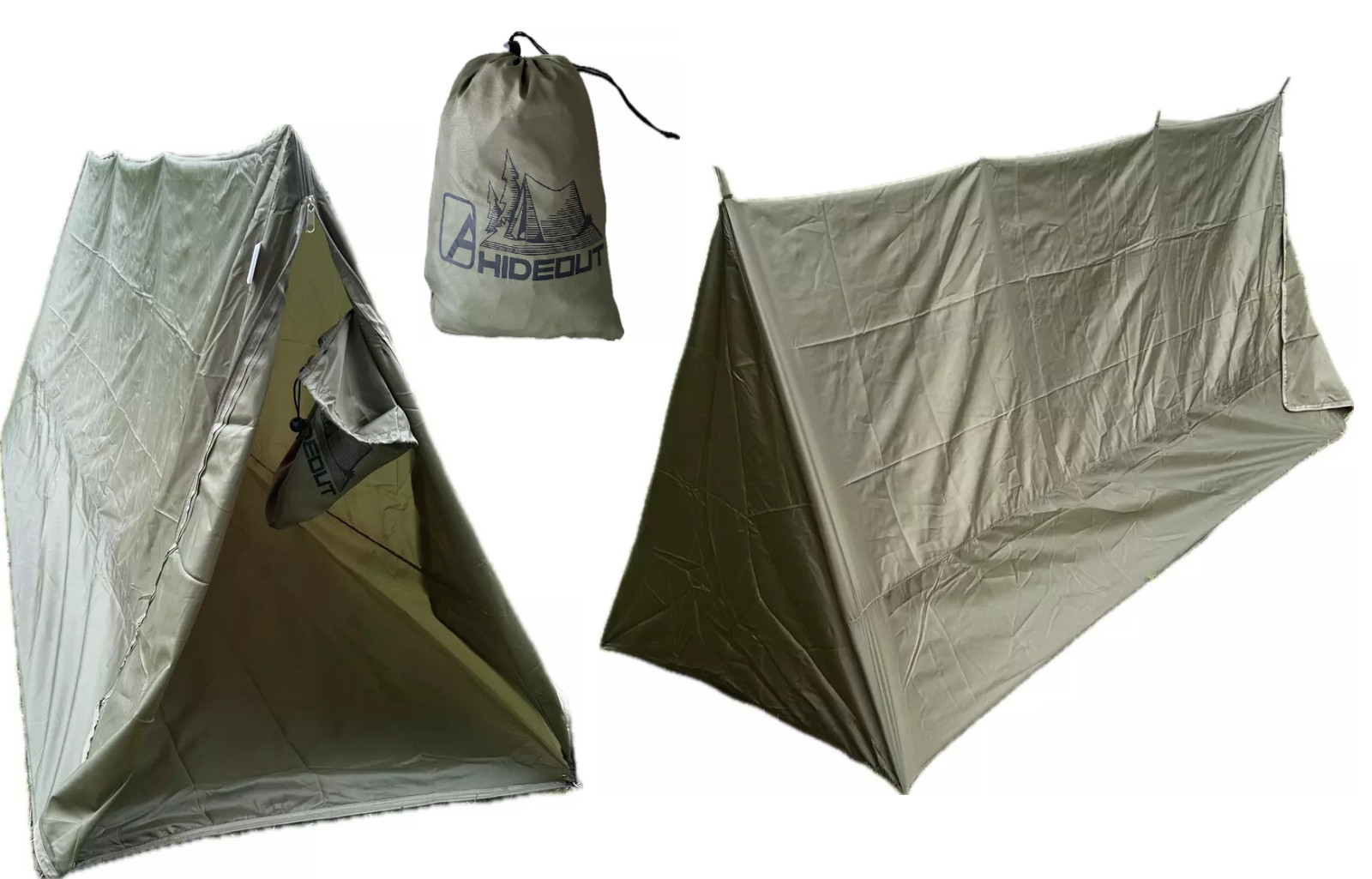 Hideout 1-Man Compact Zipper Tent Floor Camping Hiking Backyard One Person 7'x30