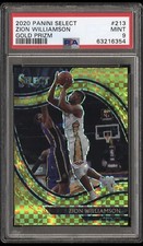 PSA 9 2020 Panini Select Courtside Gold Prizm # 213 Zion Williamson Pop 2 No 10s