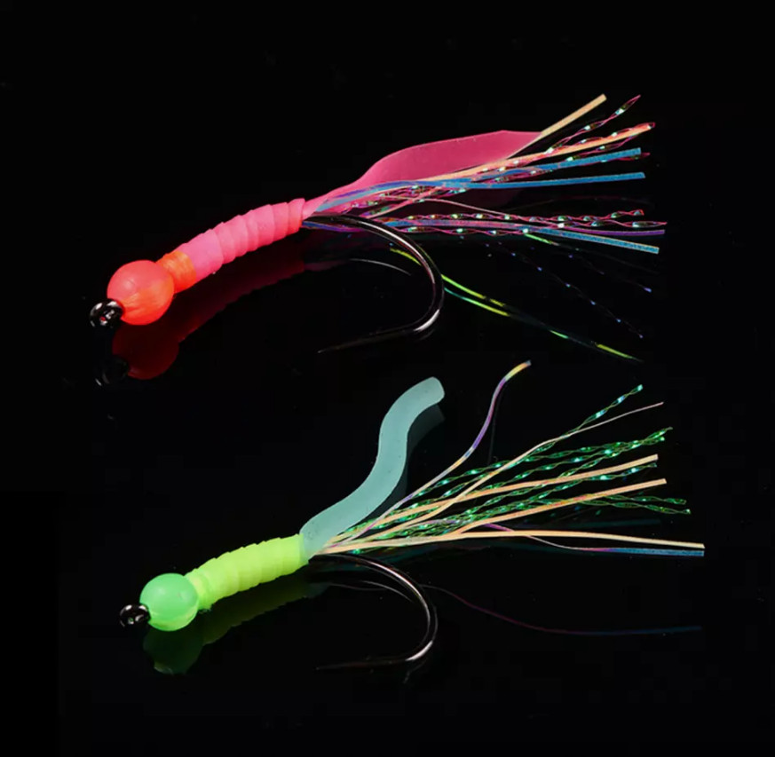 6pcs Luminous Beadhead Flies For Sabiki Rigs Saltwater Lures Fishing Hook 3# - Image 15