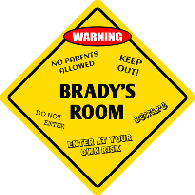 *Aluminum* Brady's Room Kids Room Door 12''x12''  Metal Novelty Sign