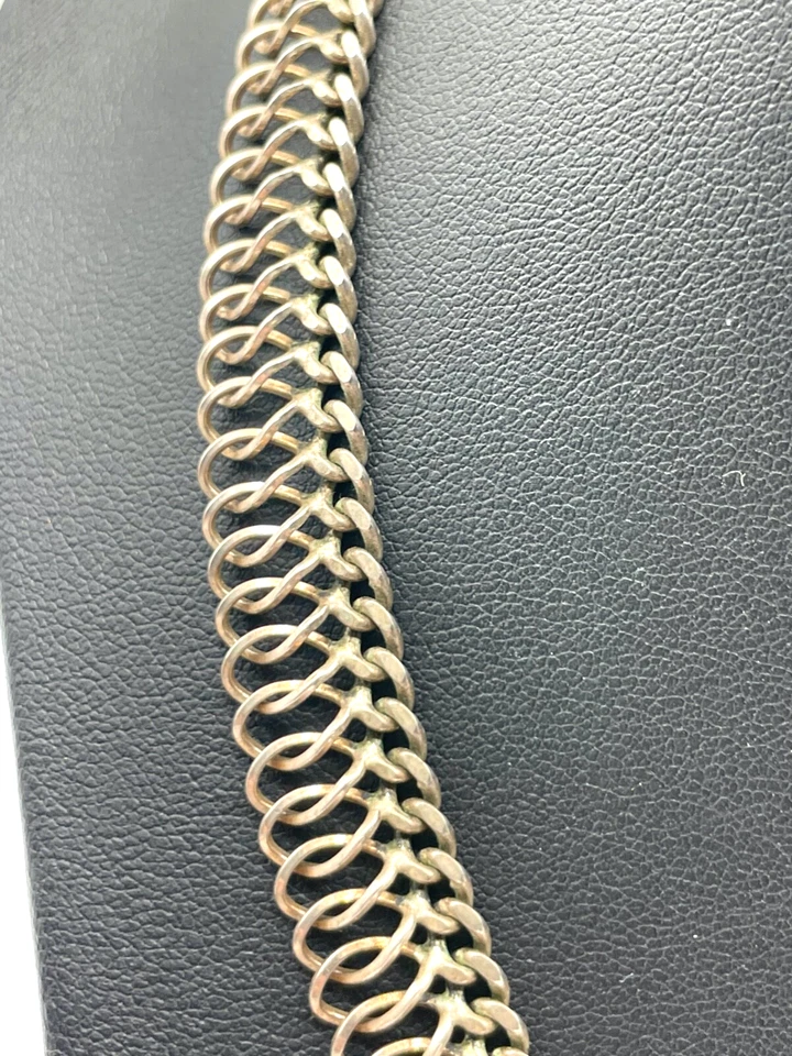 Vintage Design Silber Kette 835 FBM Collier 70er J Längenverstellbar bis 47,5cm - Bild 3 von 4