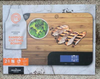 Bamboo Cutting Board Integrated Scale MasterChef The Champions  Collection NEW