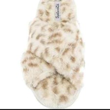 Splendid Faux Fur Criss Cross Slippers NWT Small