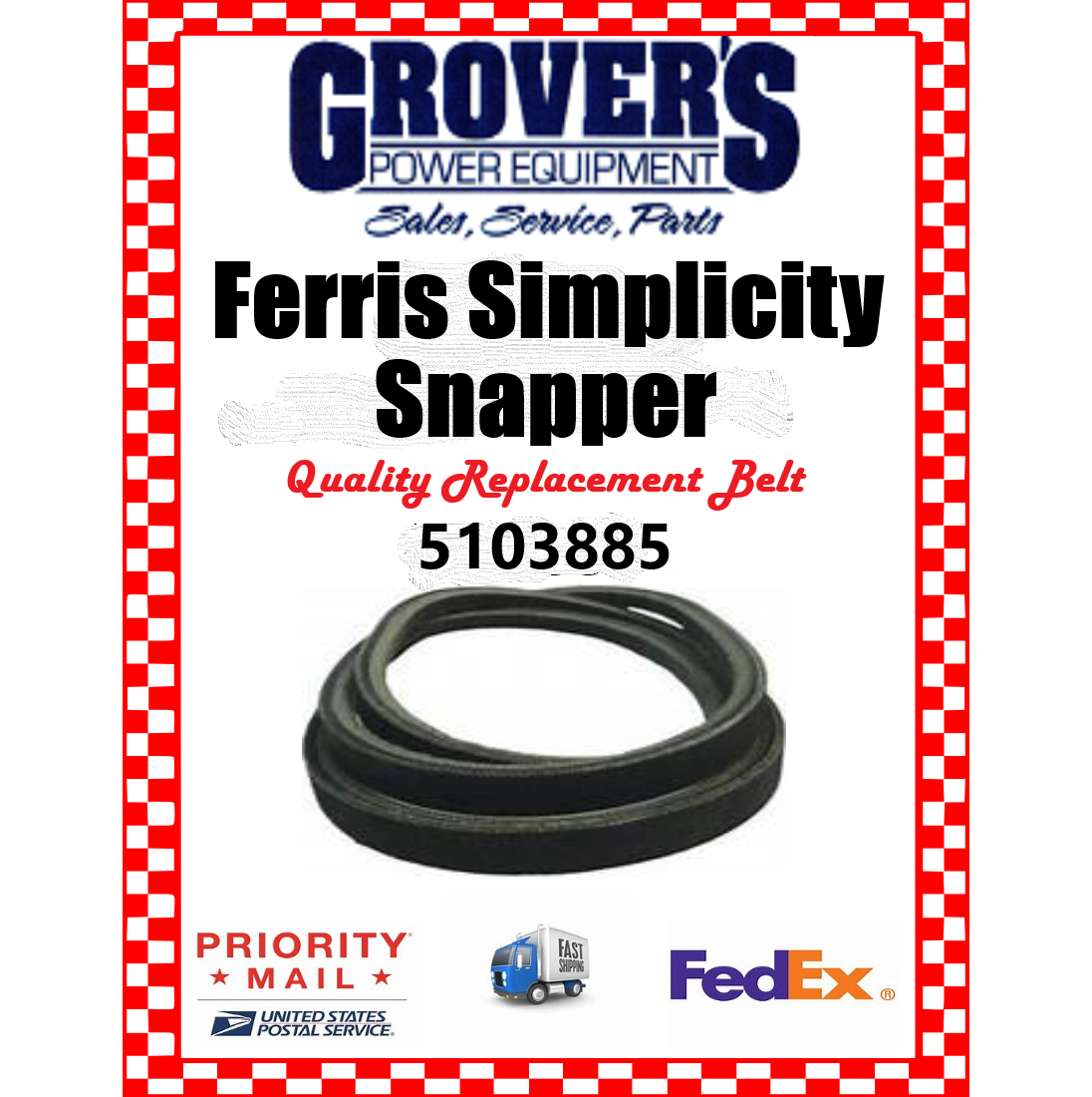 FERRIS Hydro Belt Part# 5103885 Fits IS600 with 44