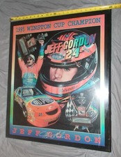 Vintage Huge 25 X 30 Jeff Gordon 24 Dupont Nascar Lacquered Plaque Picture Wa
