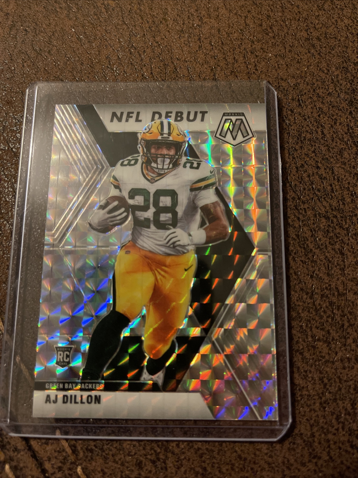 2020 PANINI MOSAIC AJ DILLON SILVER PRIZM ROOKIE RC! PACKERS