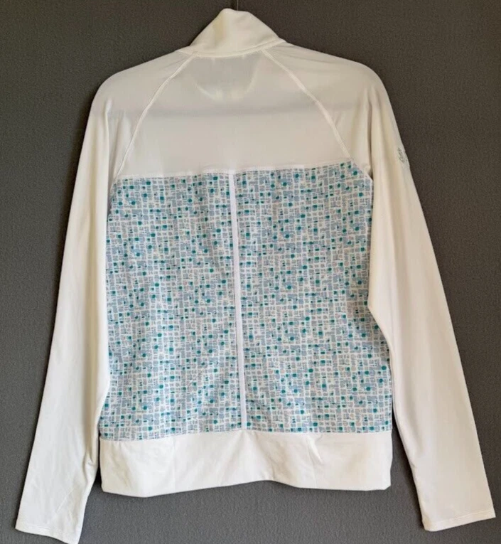 Chaqueta de golf Adidas para mujer mediana blanca cremallera completa Northern Trust logotipo ligero Foto 2 de 4
