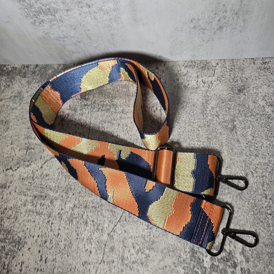 Wide Shoulder Strap Adjustable Replacement For Bags Purses Guitars Blue & Gold  - Image 2 of 3