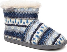 Minnetonka Women's Betty Faux Fur Ankle Boots Slippers Blue Multi Small