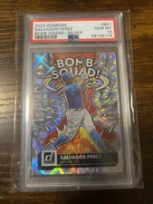 Salvador Perez 2022 Donruss Baseball Bomb Squad Holo Silver /349 PSA 10 BS1
