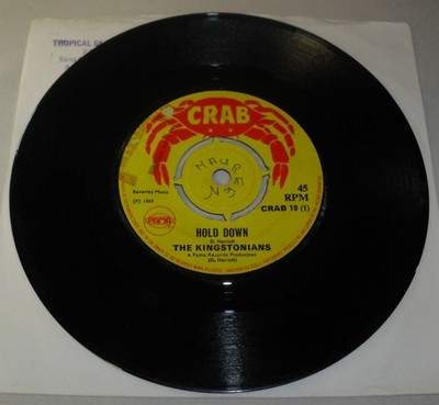 KINGSTONIANS / BARRY YORK Hold Down / Who Will She Be CRAB 1969 UK BOSS 45