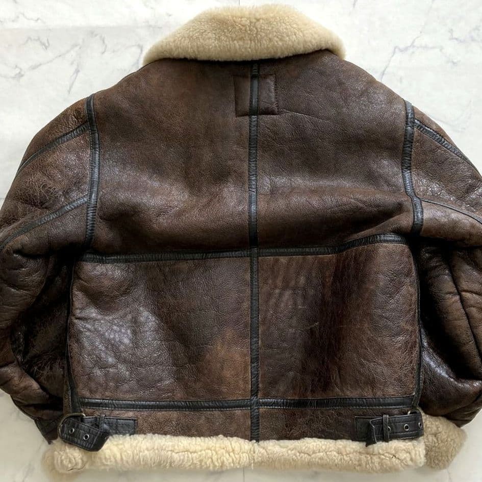 FEDELESS MILITARY INC. Sheepskin Mouton Flight Jacket Size L color