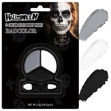 Black White Grey Face Body Paint with Applicator, Oil Based Face Painting Kit...