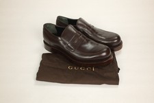 WORN 1x! GUCCI Mens Sz US 10.5 UK9.5 Brown Leather Penny Loafers RECENT GOODYEAR