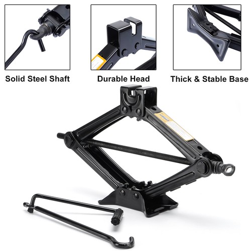2 Ton Scissor Jack Handle Crank Tool Car Van Garage W/Tire Wheel Lug Wrench Jack - Picture 6 of 13