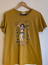 Mischief Made Gold Hula Girl Tropical Pin Up Rockability T Shirt Women 