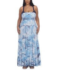 Raviya Plus Womens Tie-Dye Strapless Cover-up Size 1X