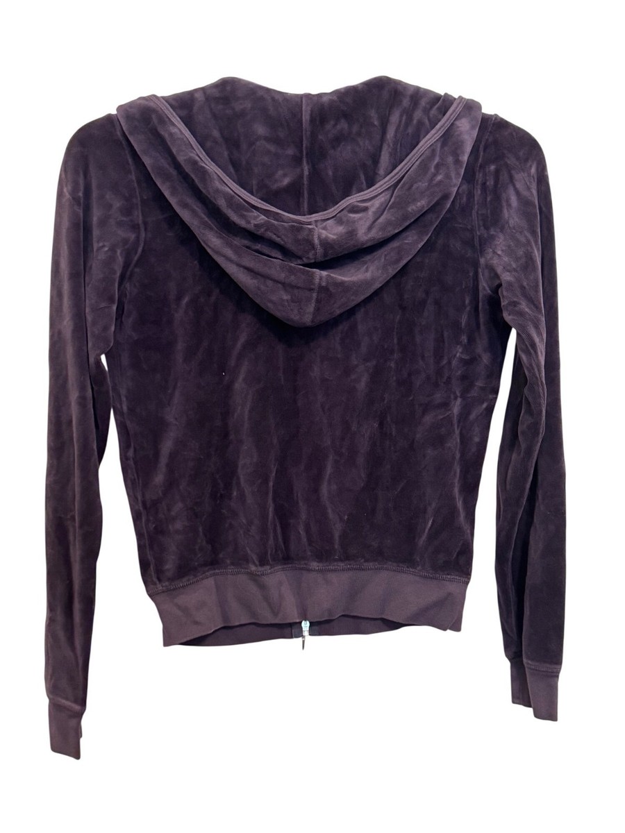 00s juicy couture ベルベット ジップアップ パーカー Vintage Y2K Juicy Couture Womens size L Velour Zip-Up Hoodie