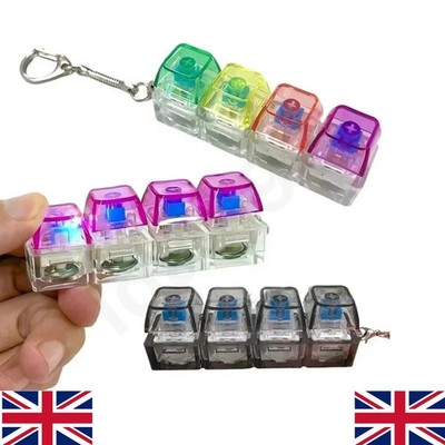 Light Up Keyboard Fidget Toy, Keyboard Clicker Fidget Toy Schlüsselanhänger, 4 Tasten