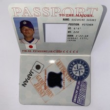 2002 Topps Stadium Club - Passport to the Majors Relics Kazuhiro Sasaki #PTM-KS