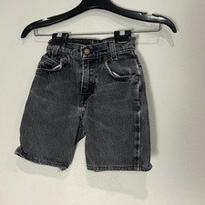 Vintage Little Levi's 550 Orange Tab Denim Shorts slim Size 7 Black 90s