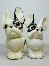 Vintage Porcelain French Bull Dog Figurine Japan side eyed Frenchie