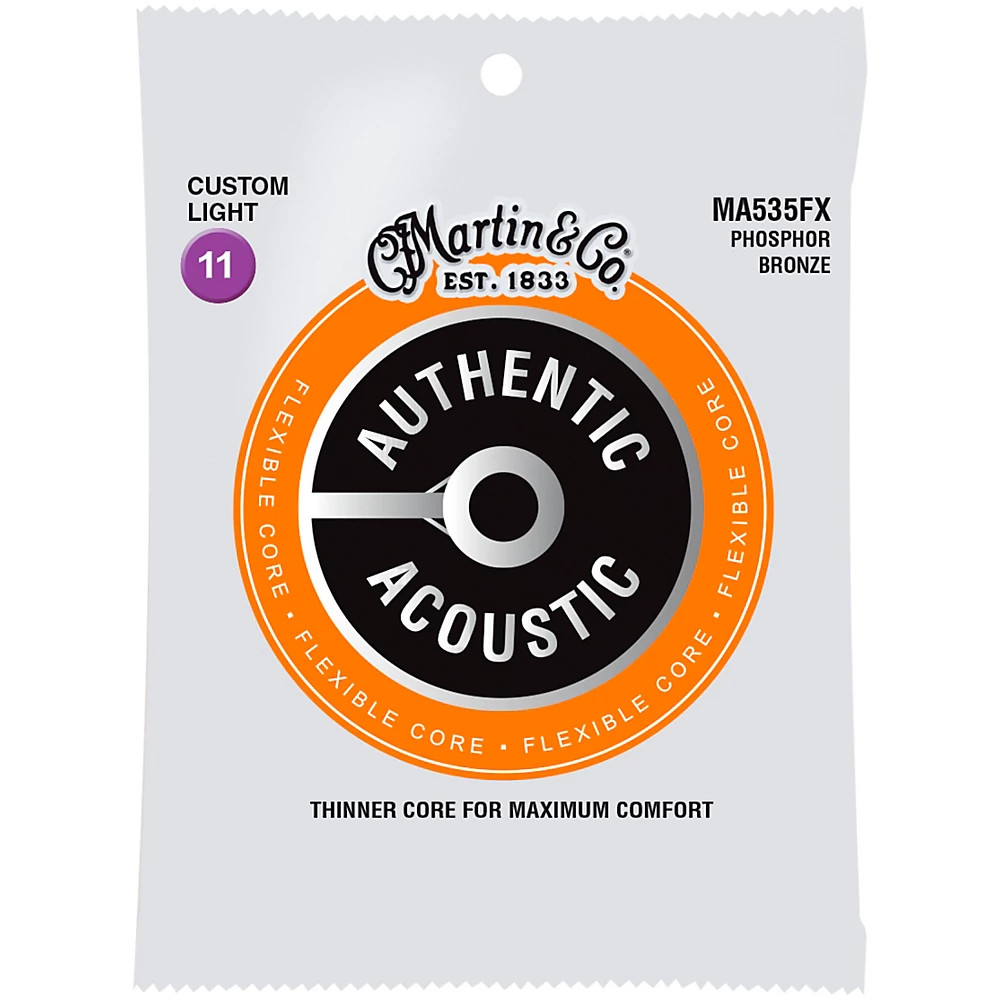 Гитарные струны Martin Authentic Acoustic с гибким сердечником PB Custom Light 2490₽