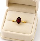 GENUINE 1.05 Cts GARNET SOLITAIRE RING SOLID 10K GOLD - Free Certificate - NWT — photo 4