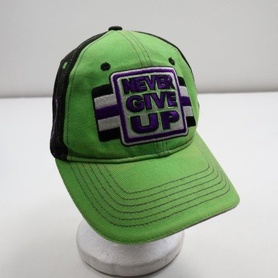 WWE John Cena Hat Never Give Up Men's Adjustable Green Black Respect Earn It