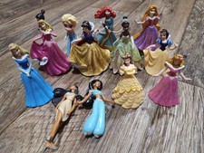 Lot Disney Princess 3" - 4" mini figure cake topper PVC sparkle Tiana Elsa Belle