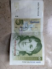 5 DM Deutsche Mark 1. August 1991 Banknote Papiergeld 3 Scheine