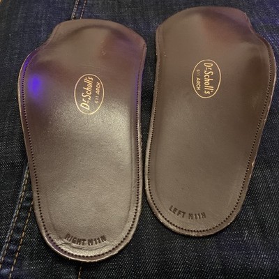 Vintage antiker Dr. Scholl's Fuß Eazer Bogen Leder Edelstahl Schuh medizinisch x 2