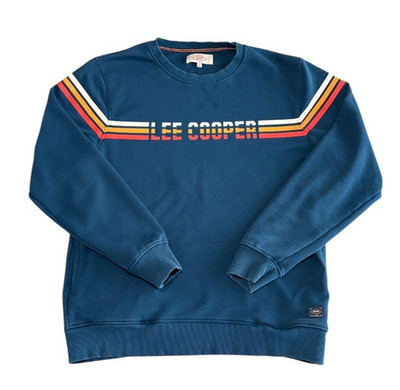 Lee Cooper Long Sleeved Crewneck Sweatshirt Pullover Turquiose Retro Mens XL