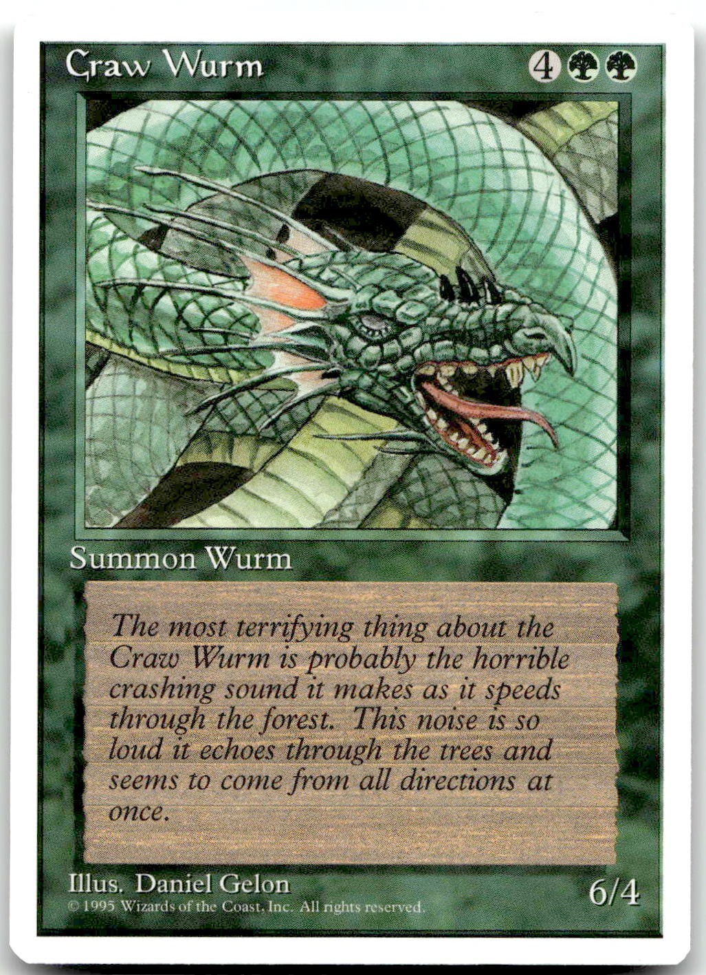 MTG Craw Wurm Fourth Edition 4ED #238 common LP $SALE$!