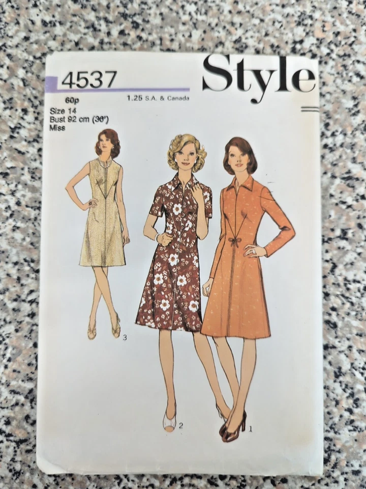Vintage 1970 Style 4537 Dress Sewing Pattern B36" 92cm - Image 2 of 3