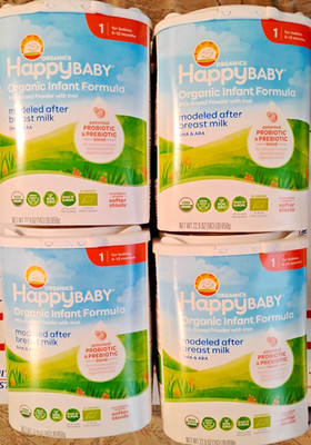 Lot of 4 Happy Baby Organic Infant 1 Red 8/28/26 - $$$ Donated To A Disabled Vet