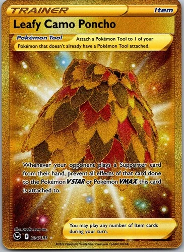 Leafy Camo Poncho 214/195 Secret Rare Silver Tempest Pokemon Near Mint