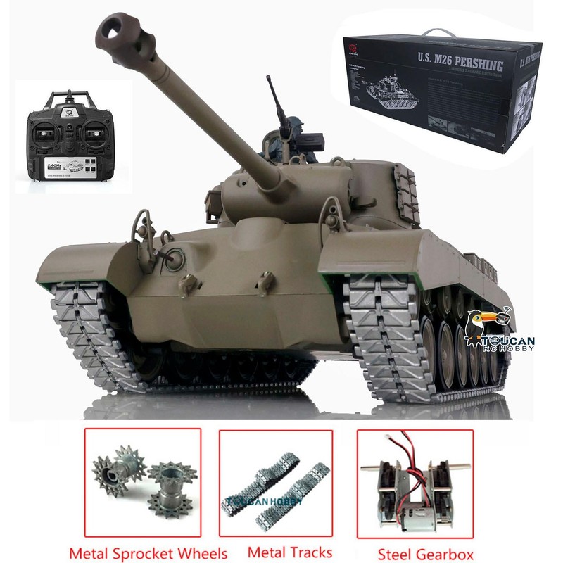 7.0 Henglong Upgraded M26 Pershing RTR 1/16 Infrared BB RC Tank Metal Track 3838