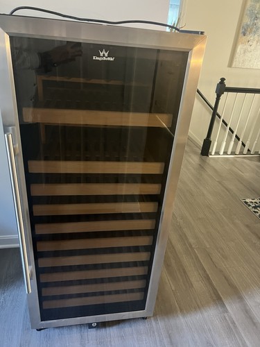 KingsBottle KBU-100S 120 Bottle Single Zone Wine Fridge Stainless Steel LED