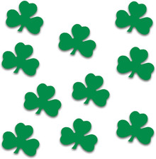 Green Shamrock Cutouts 10 Piece, St Patrick'S Day Decorations, Wall Silhouettes