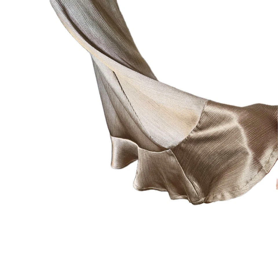 Love Riche Metallic Rose Bell Sleeve Mini Dress Women's SZ L 70's,Retro - Image 3 of 4