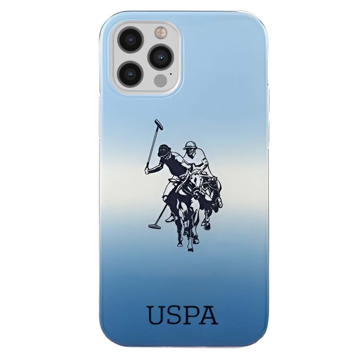 Coque iPhone 12 Pro U.S Polo de luxe avec logo dégradé bleu