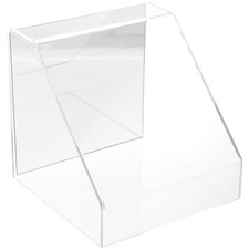 Plymor Clear Acrylic Slanted Display Case with No Base Mirrored , 8" x 8" x 8"