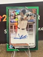 2024 1st Bowman Draft James Tibbs III /99 * True Green * Refractor Auto 80/99 SP