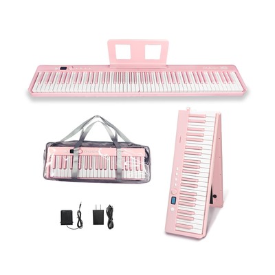 88 Key Foldable Electronic Piano can be folded in 180°,more portable. True 