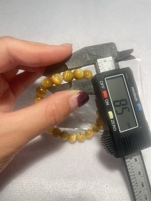Natürlicher Gold-Tigerauge Armband, 8,5 mm Perlen, reine Naturstein, Katzenauge